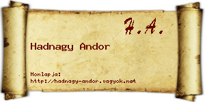 Hadnagy Andor névjegykártya