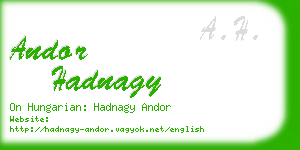 andor hadnagy business card